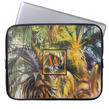 Tropische Palmbaummalerei mit Monogramm