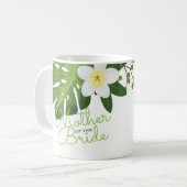 Tropische Palmblatt-Blumenmutter der Braut Kaffeetasse (Vorderseite Links)