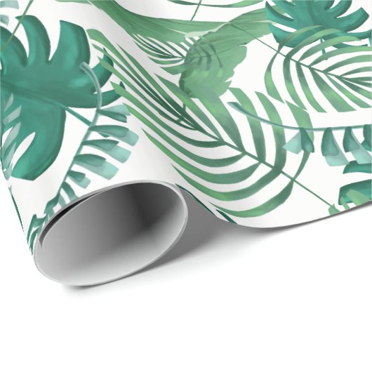 Tropische Palmblatt-Druck-Geschenk-Verpackung Geschenkpapier (Rolleneckpunkt)