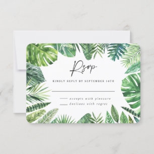Tropische Palmblatt-Folien-Hochzeit-RSVP-Antwort  RSVP Karte