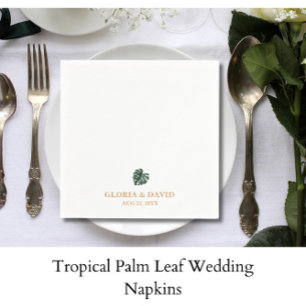 Tropische Palmblatt-Hochzeit Serviette
