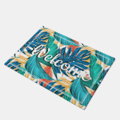 Tropische Palmblatt-Tür-Matte Fußmatte (Schrägansicht)