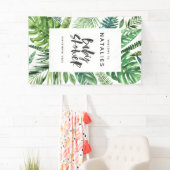 Tropische Palmblatt- u. Skript-Babyparty Banner (Insitu)