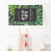 Tropische Palmblatt- u. Skript-Babyparty Banner (Insitu)