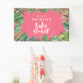 Tropische Palmblatt- u. Skript-Babyparty Banner (Insitu)