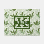 Tropische Palmblätter | addieren Ihren Namen Fußmatte (Vorderseite)