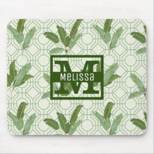 Tropische Palmblätter   addieren Ihren Namen Mousepad