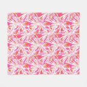 Tropische Palmblätter Fleecedecke (Vorderseite (Horizontal))