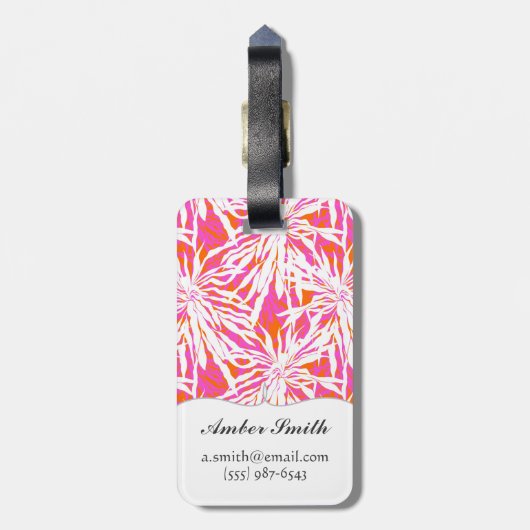 Tropische Palmblätter Gepäckanhänger (Rückseite vertikal)