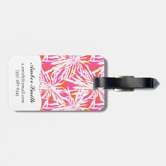 Tropische Palmblätter Gepäckanhänger (Rückseite horizontal)