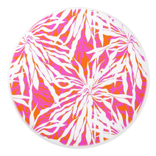 Tropische Palmblätter Keramikknauf (Vorderseite)