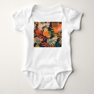 Tropische Palmblätter: Nahtloser Vintage-Effekt Baby Strampler