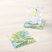 Tropische Palmblätter Rechteckiger Pappuntersetzer (Vor Ort)