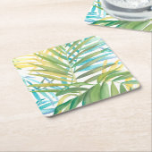 Tropische Palmblätter Rechteckiger Pappuntersetzer (angewinkelt)