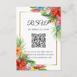 Tropische Palmblätter RSVP-Karte Sommerdestinati Begleitkarte
