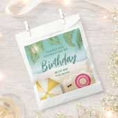 Tropische Palmblätter Sandstrand Geburtstags Danke Geschenktütchen (Ausgeschnitten)