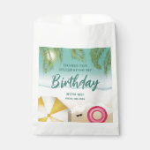 Tropische Palmblätter Sandstrand Geburtstags Danke Geschenktütchen (Vorderseite)