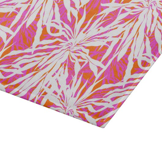 Tropische Palmblätter Schneidebrett (Ecke)