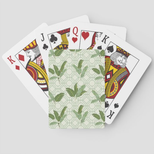 Tropische Palmblätter Spielkarten (Rückseite)