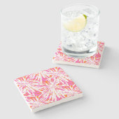 Tropische Palmblätter Steinuntersetzer (Seitenansicht)