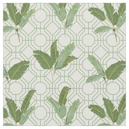 Tropische Palmblätter Stoff (Nahaufnahme)