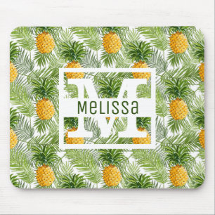 Tropische Palmblätter u. Ananas addieren Ihren Mousepad