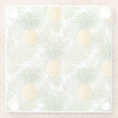 Tropische Palmblätter u. Ananas Glasuntersetzer (Rückseite)