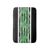 Tropische Palmblättern Schwarz-weiße Streifen Must Badematte (Vorderseite Vertikal)