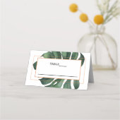 Tropische Palmblätterzelt Platzkarte (Vorderseite)