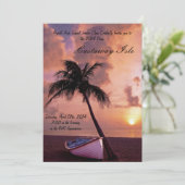 Tropische Palme-Abschlussball-Einladung Einladung (Stehend Vorderseite)