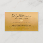 Tropische Palme aquamarine goldene Schriftzeichen Visitenkarte (Rückseite)