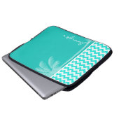 Tropische Palme; Aquarellfarbe Zickzack Laptopschutzhülle (Vorne Knopf)