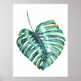 Tropische Palme aus Monstera Poster