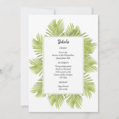 Tropische Palme Bachelorette Wochenende Einladung (Rückseite)