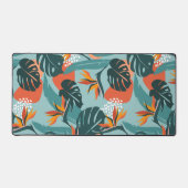 Tropische Palme Blätter Hibiskus und Formen Muster Schreibtischunterlage (Vorderseite)