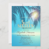 Tropische Palme Blätter Süß 16 Einladung (Vorderseite)