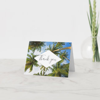Tropische Palme-Florida-Strand-Hochzeit danken Dankeskarte