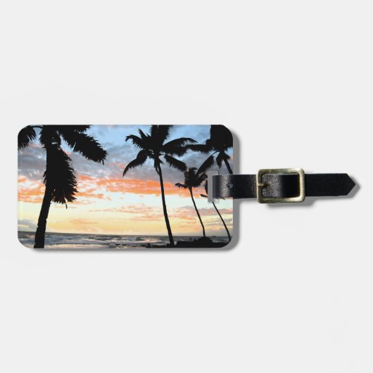 Tropische Palme Gepäckanhänger (Vorderseite horizontal)