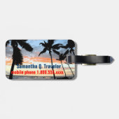 Tropische Palme Gepäckanhänger (Rückseite horizontal)