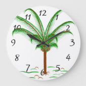 Tropische Palme Große Wanduhr (Vorderseite)