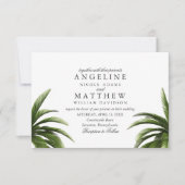 Tropische Palme-Grün-Hochzeits-Karte Einladung (Vorderseite)