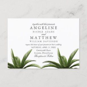 Tropische Palme-Grün-Hochzeits-Karte Einladung