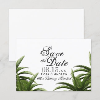 Tropische Palme Grüne Hochzeit Save the Date Einladung