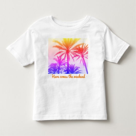 Tropische Palme im Retro-Neon der 80er Jahre Kleinkind T-shirt (Vorderseite)