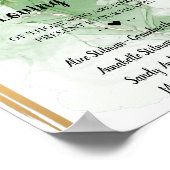 Tropische Palme im Zeichen einer Gedächtnishochzei Poster (Ecke)