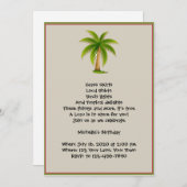 Tropische Palme Luau Party Einladung (Vorne/Hinten)