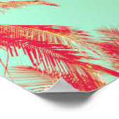 Tropische Palme mit farbenprächtiger Bukett-Sonne Poster (Ecke)