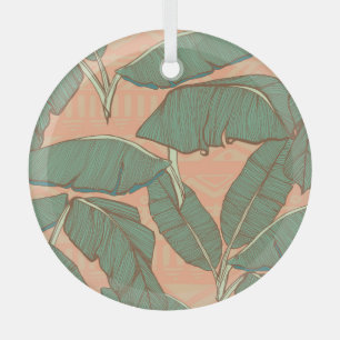 Tropische Palme: Nahtloser Hintergrund Ornament Aus Glas