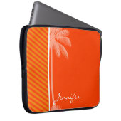 Tropische Palme; Orange Streifen Laptopschutzhülle (Vorne Rechts)