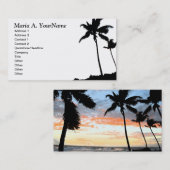 Tropische Palme Schwarzweiss Visitenkarte (Vorne/Hinten)